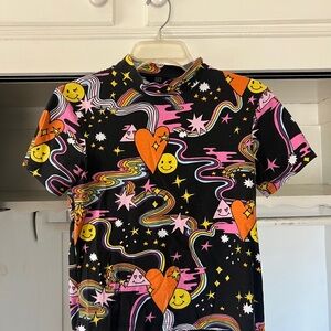 Nooworks Mock Neck Tee with Better Days Print